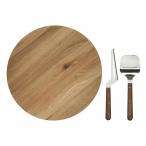 Deska obrotowa, krajacz i nóż do sera Sagaform Oval Oak