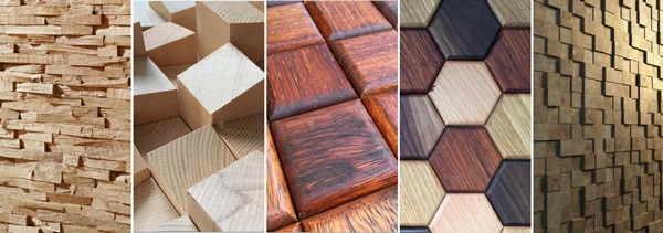 Panele ścienne drewniane 3D - kompilacja różnych wzorów paneli Natural Wood Panels