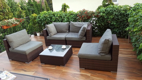 Meble ogrodowe technorattan Nilamito Brown Grey
