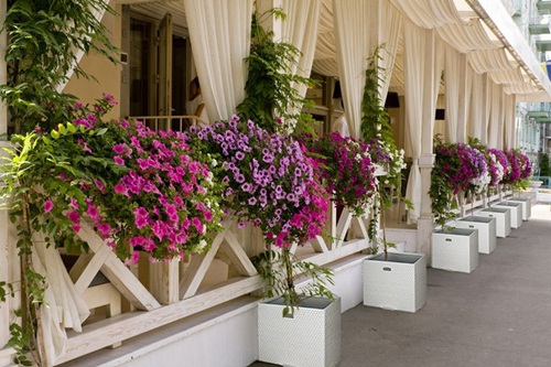 Wysokie donice z technorattanu Rattan Art