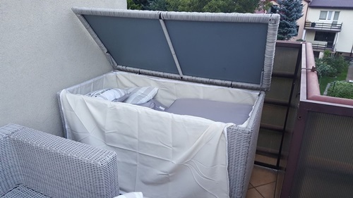 Skrzynia ogrodowa technorattan Ligurito White Elite