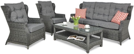 Meble technorattanowe TRIVENTO 3 Dark Grey