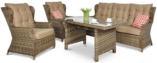 Meble z technorattanu TRIVENTO DINING 3 Brown