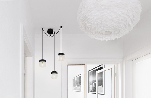 Acorn Miedź lampa wisząca z abażurem do salonu czarny
