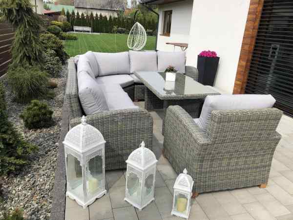 narożnik ogrodowy rattan