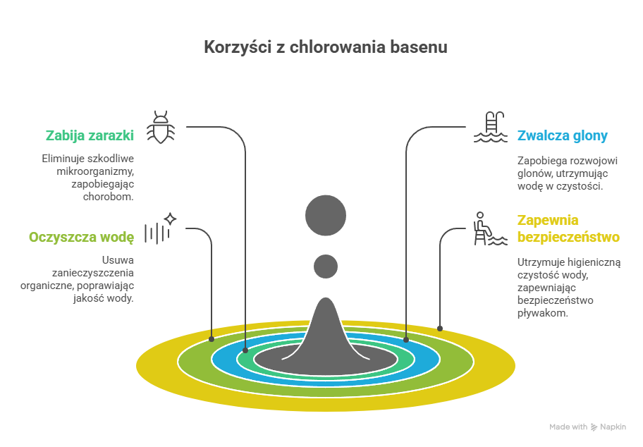 Infografika - Dlaczego do wody w basenie trzeba dodawać chlor
