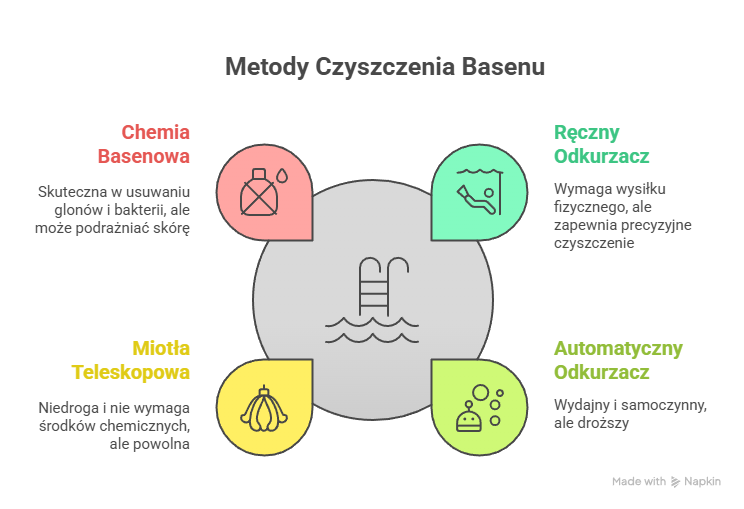 Czyszczenie basenu - infografika