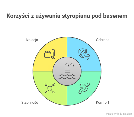 infografika - Po co dajemy styropian pod basen?