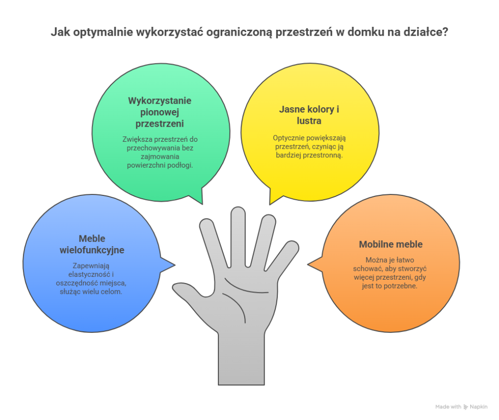 Infografika - Jak optymalnie wykorzystać ograniczoną przestrzeń domku