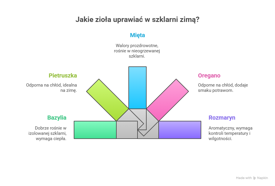 Jakie zioła uprawiać zimą - infografika