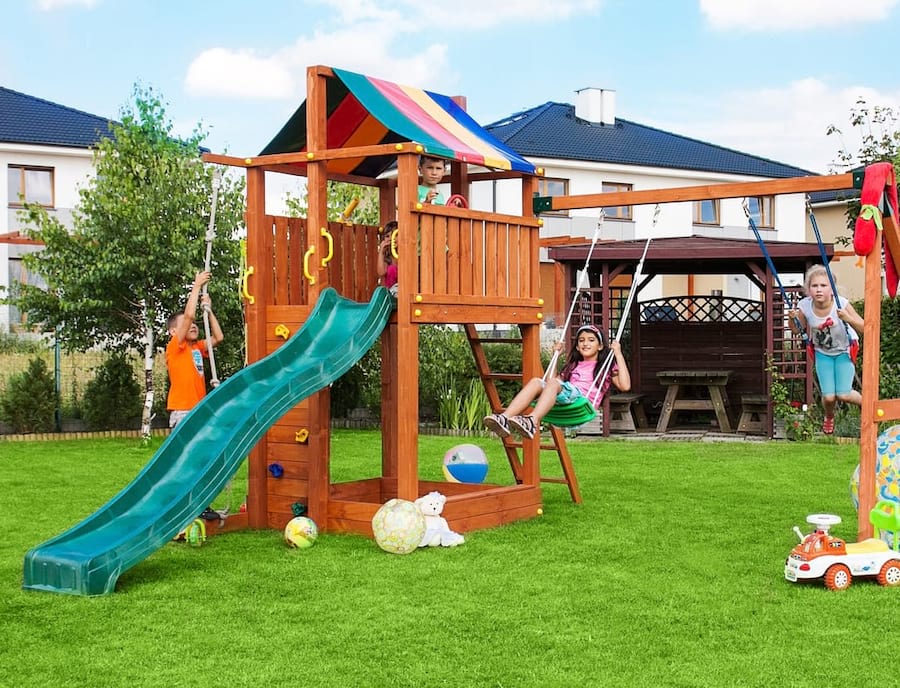 Plac zabaw drewniany zjeżdżalnia ślizg Paradise Move