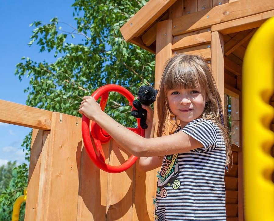 Plac zabaw drewniany zjeżdżalnia ślizg Paradise Move