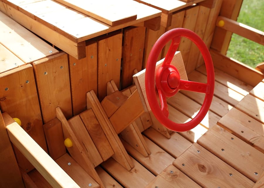 Drewniany plac zabaw zjeżdżalnia ślizg Fortress Driver