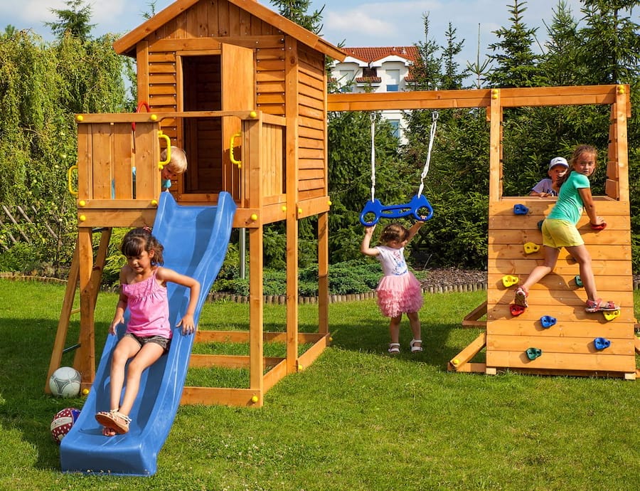 Zjeżdżalnia dla dzieci z domkiem plac zabaw Fungoo MyHouse Spider