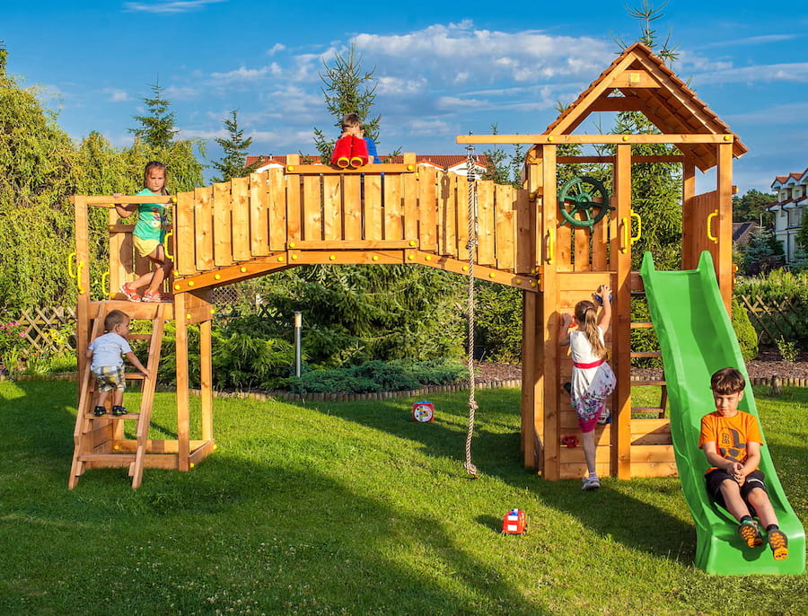 Plac zabaw dla dzieci drewniany mostek Rainbow Fortress Tip