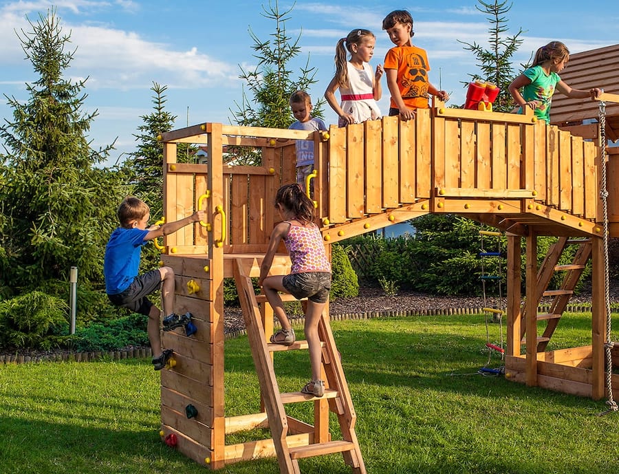 Plac zabaw dla dzieci drewniany mostek Rainbow Fortress Tip