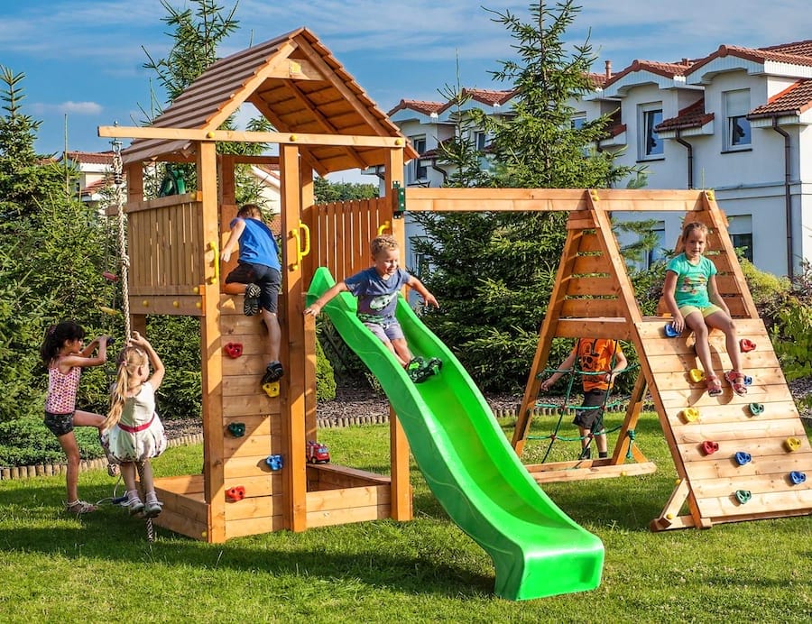 Plac zabaw z drewna dla dzieci do ogrodu Spider Fortress