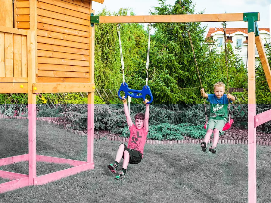 Huśtawka ze zjeżdżalnią do ogrodu Fungoo Rocket Move+