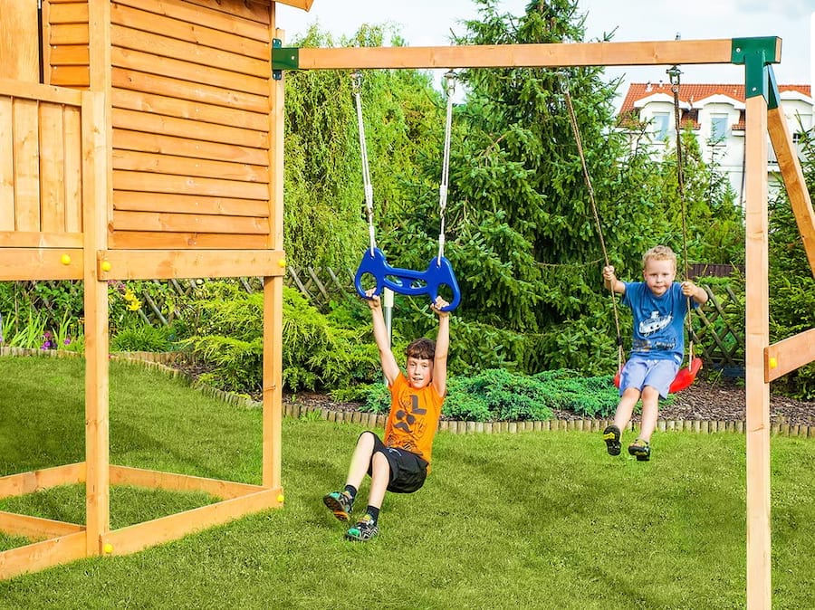 Plac zabaw drewniany zjeżdżalnia ślizg Kingdom Move+