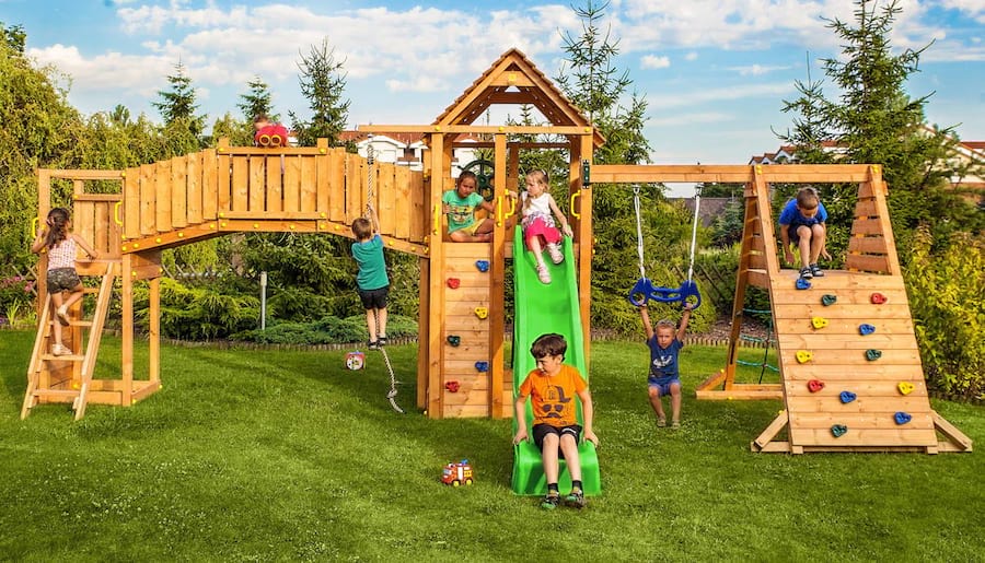 Drewniany plac zabaw ścianki wspinaczkowe Maxi Fun Gym