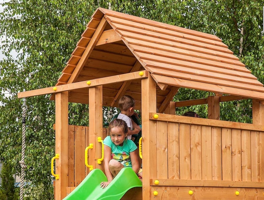 Plac zabaw zamek z drewna do ogrodu Maxi Joyfull Castel