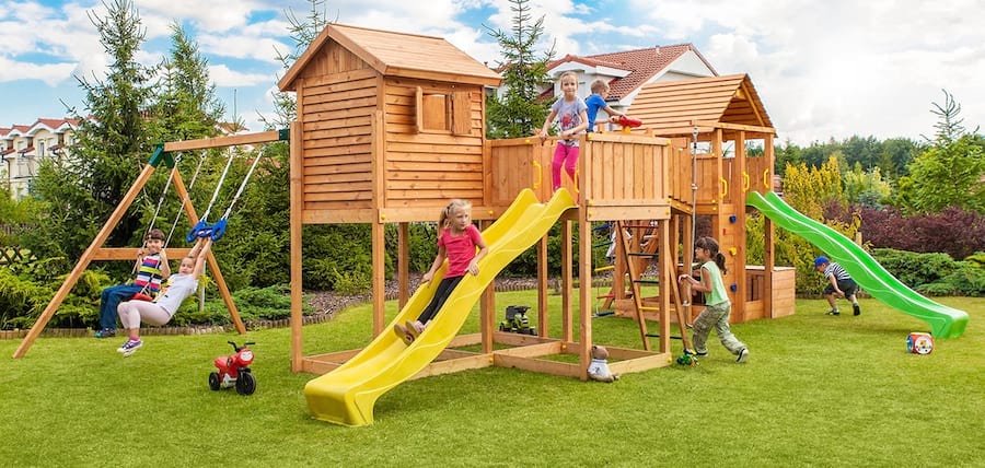 Plac zabaw z huśtawkami do ogrodu Fungoo Maxi Playbox