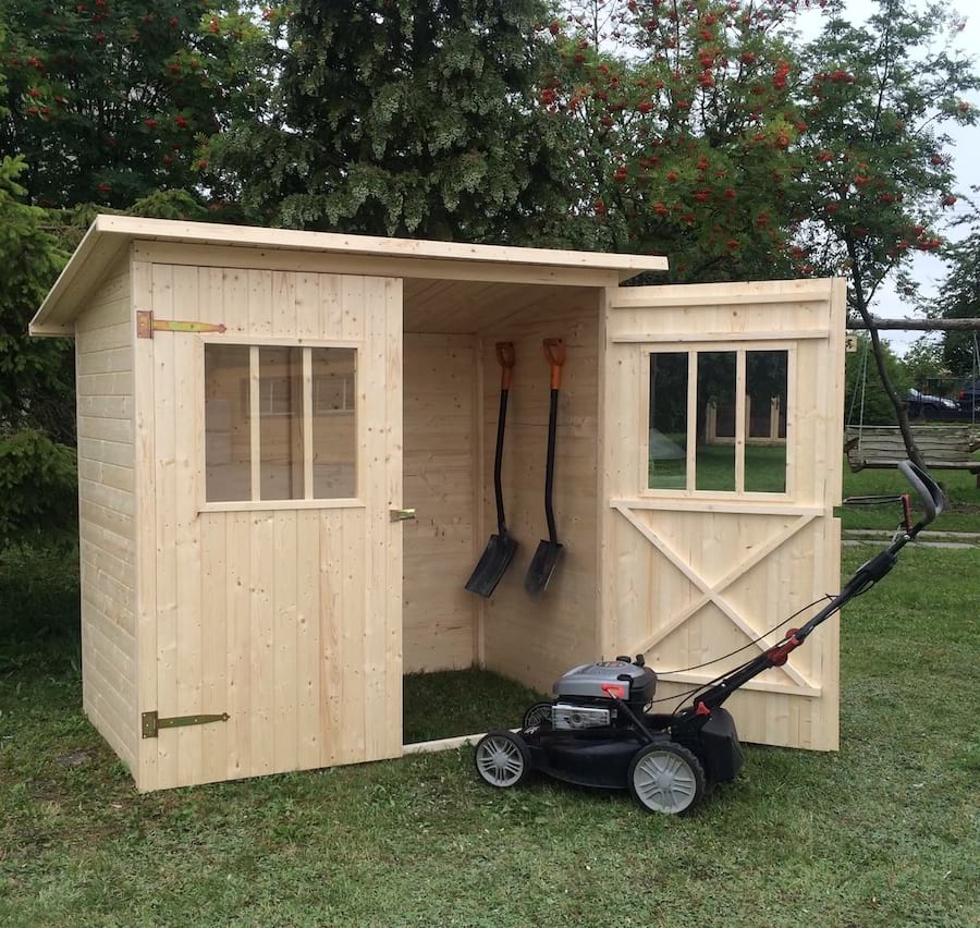 Drewniany domek narzędziowy do ogrodu Zimowit