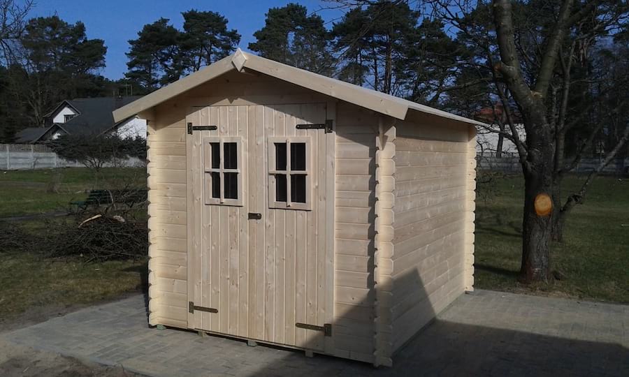 Domek na narzędzia z drewna Bławatek 216x216