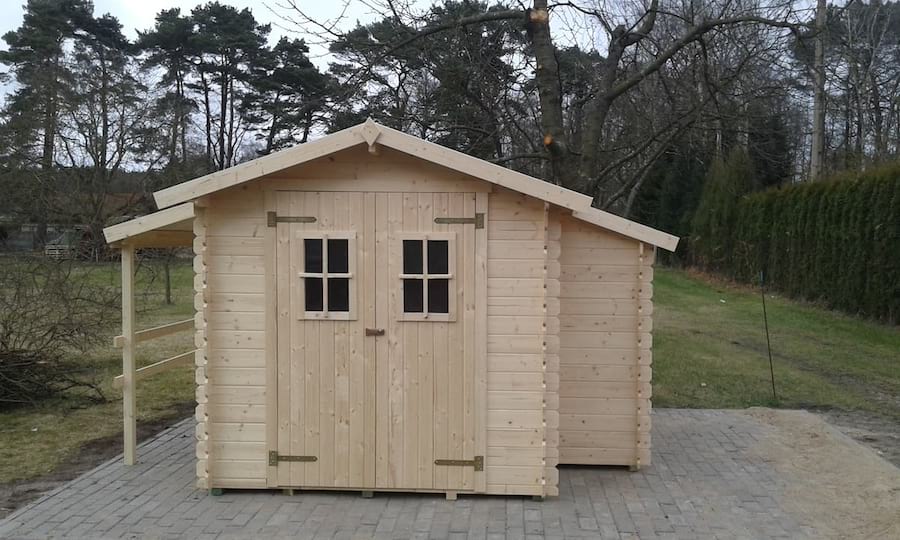 Domek na narzędzia z drewna Bławatek 216x216