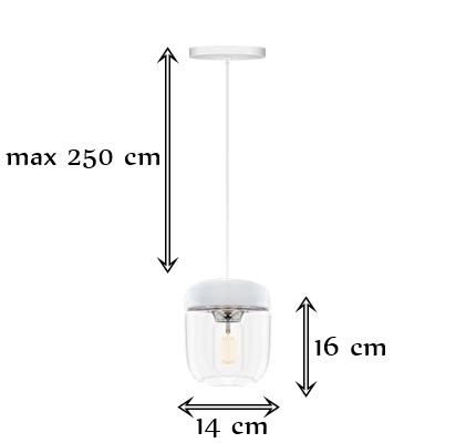 Acorn lampa biała steel wymiary