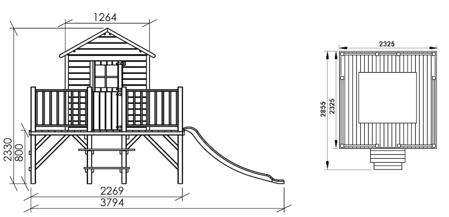 Domek z drewna Maciej - wymiary