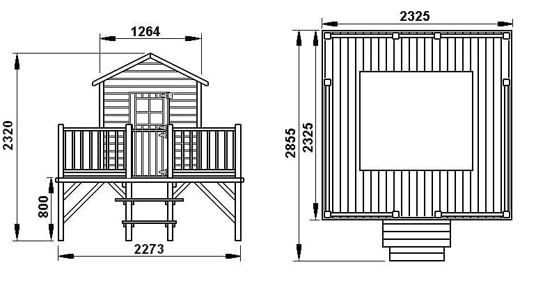 Domek z drewna Maciej - wymiary