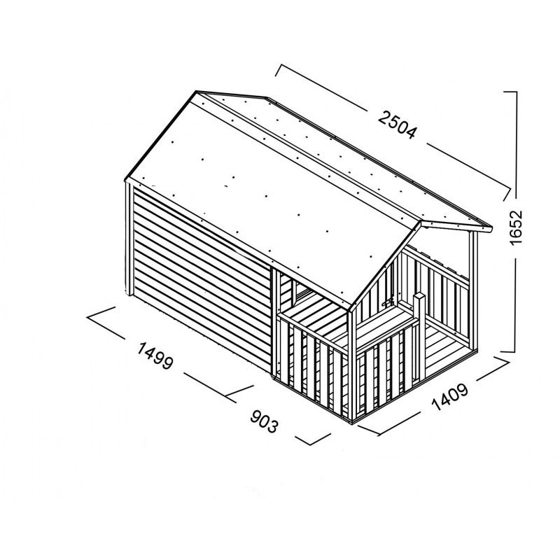 Domek z drewna Blanka - wymiary