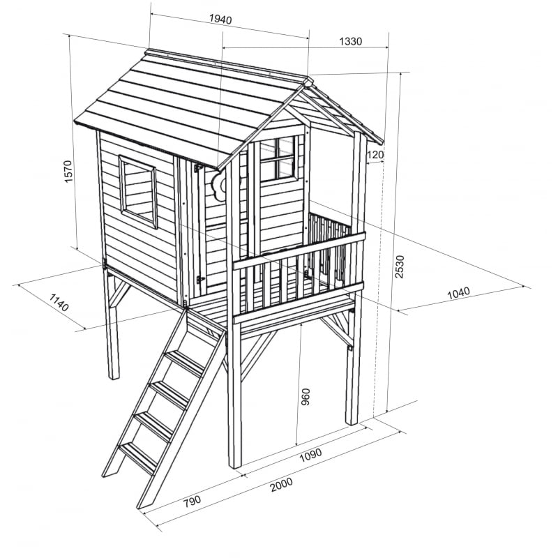 Domek z drewna Binka - wymiary