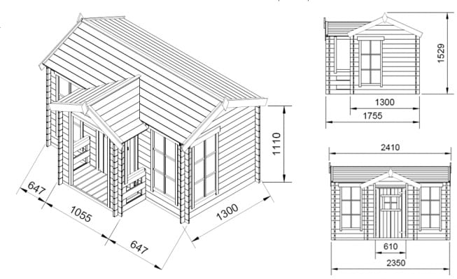 Domek z drewna Justyna - wymiary