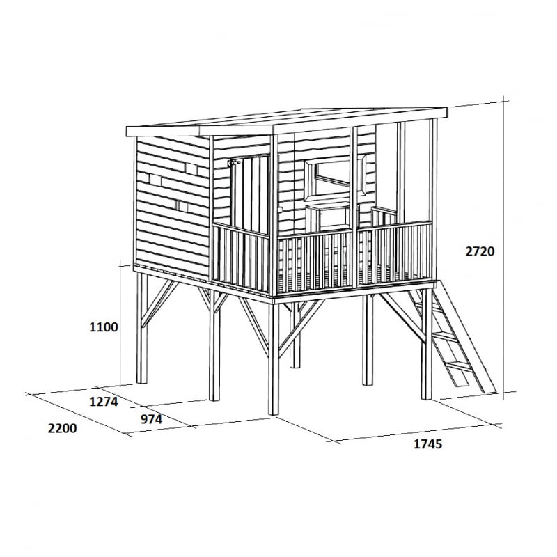 Domek z drewna Robinson - wymiary