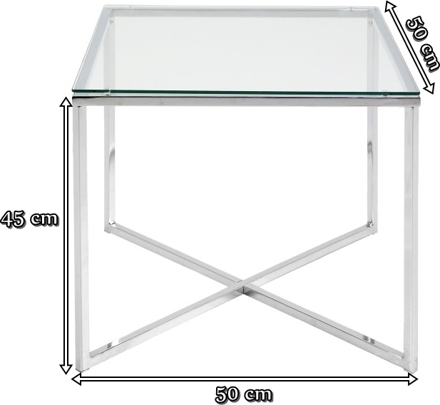 Stolik II kawowy kwadratowy przezroczysty wymiary