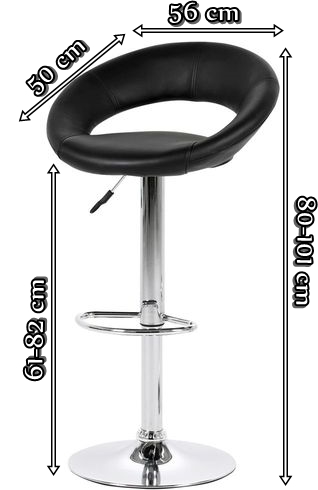 Actona Plum Czarny Hoker - wymiary