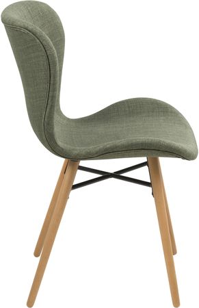 Actona Batilda zielone krzesło w stylu skandynawskim widok od boku