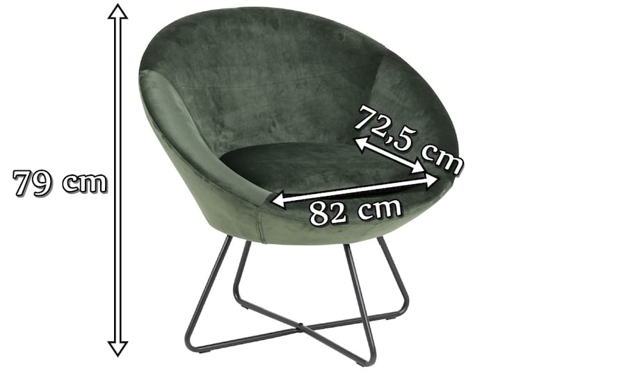 Actona Center ciemnozielony fotel na metalowej podstawie