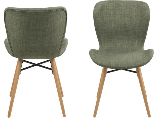 Actona Batilda zielone krzesło w stylu skandynawskim