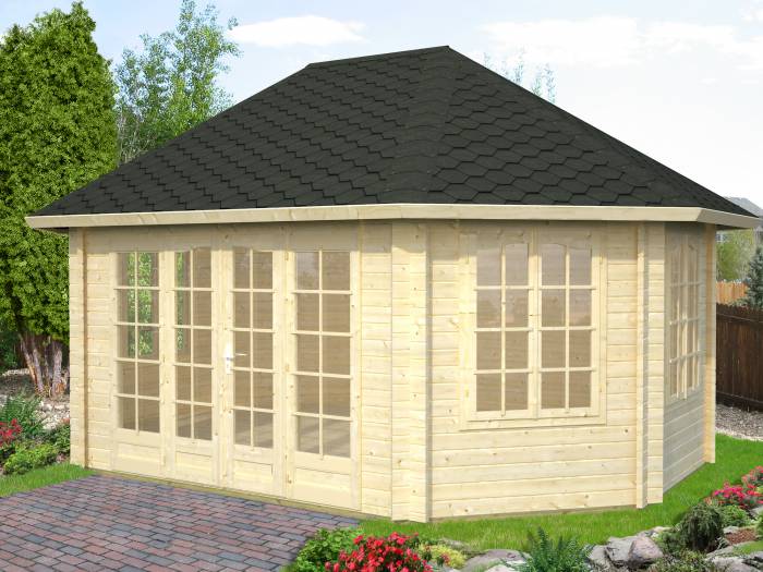 Elegancki drewniany domek na działkę ANNA C 4x6 (20,3 m2)