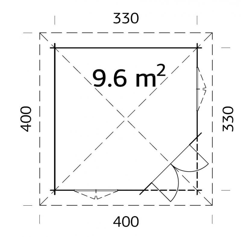Drewniany domek letniskowy BASIA B 3,5x3,5 (9,6 m2)