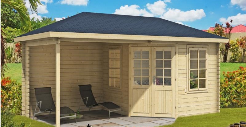 Mały domek letniskowy z drewna BEKASIK 6x3 (15,5m2)