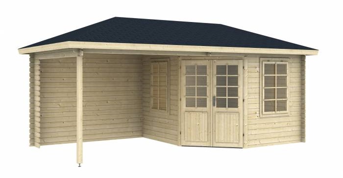 Mały domek letniskowy z drewna BEKASIK 6x3 (15,5m2)