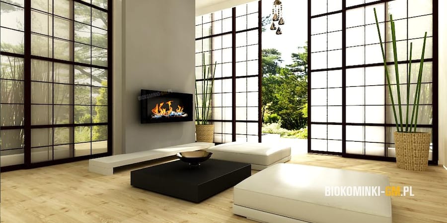 Biokominek Globmetal 900x400 Czarny połysk