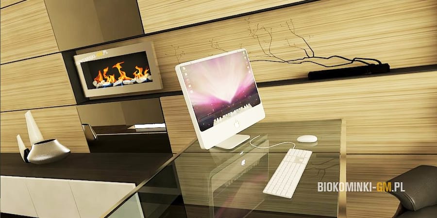 Biokominek Globmetal 900x400 INOX aranżacja