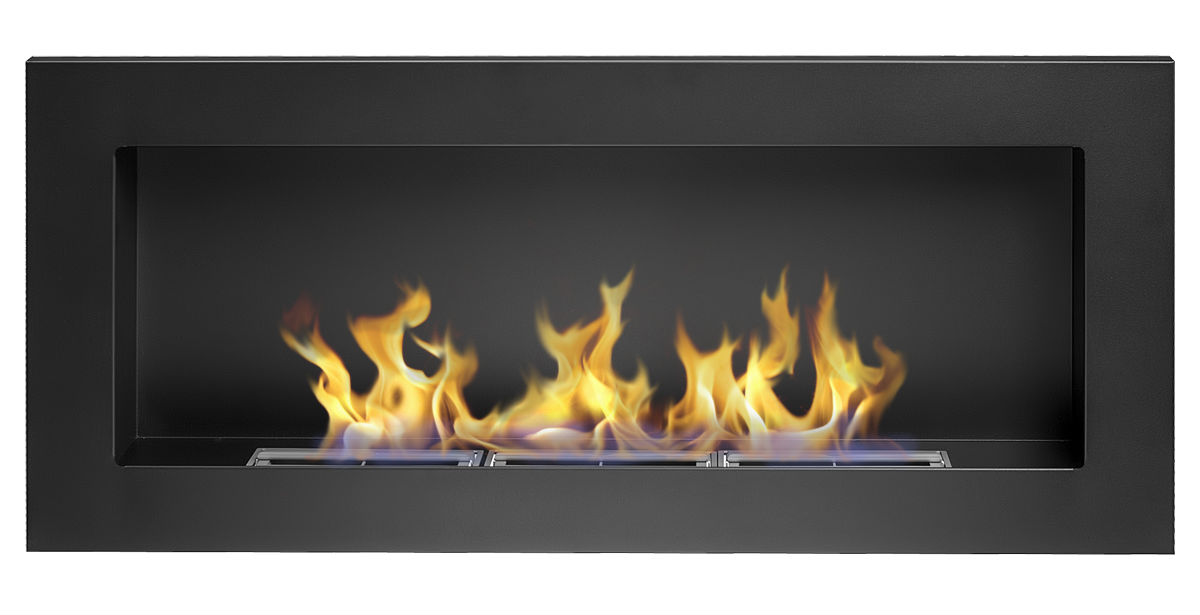 Biokominek Globmetal 900x400 Czarny mat bez szyby