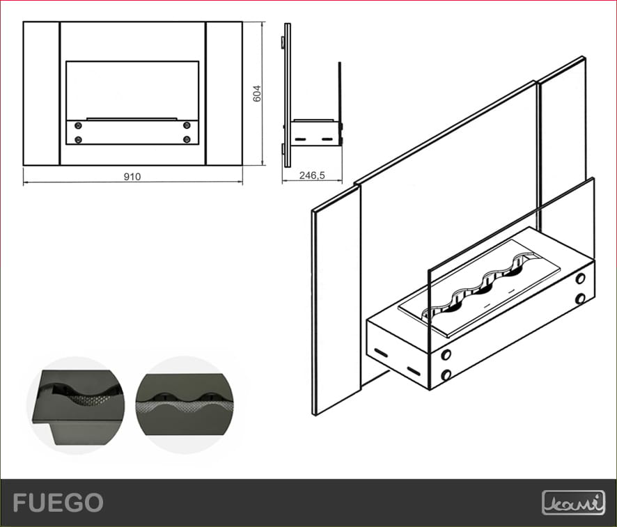 Wymiary - biokominek