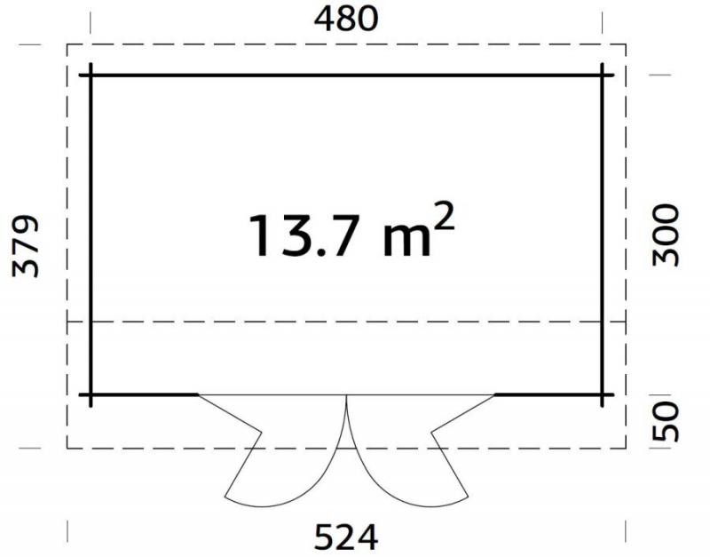 Domek drewniany na długą działkę DARIUSZ 5x3 (13,7 m2)